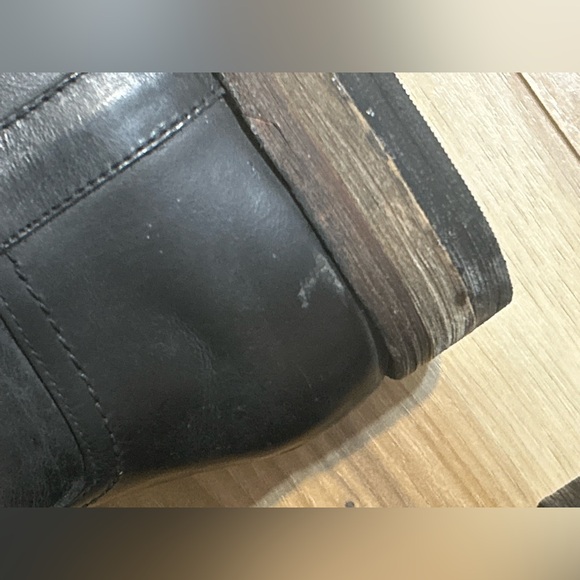 RARE Lucchese Spirit Black Leather Western OTK Boots Size 8